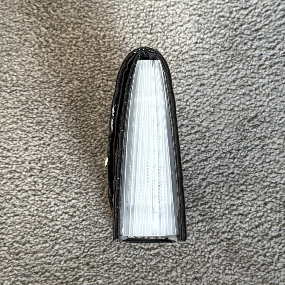 NWOT-Accordion File Organizer. 7”x5”x2.5”. Shiny Black, Diamond Textured.